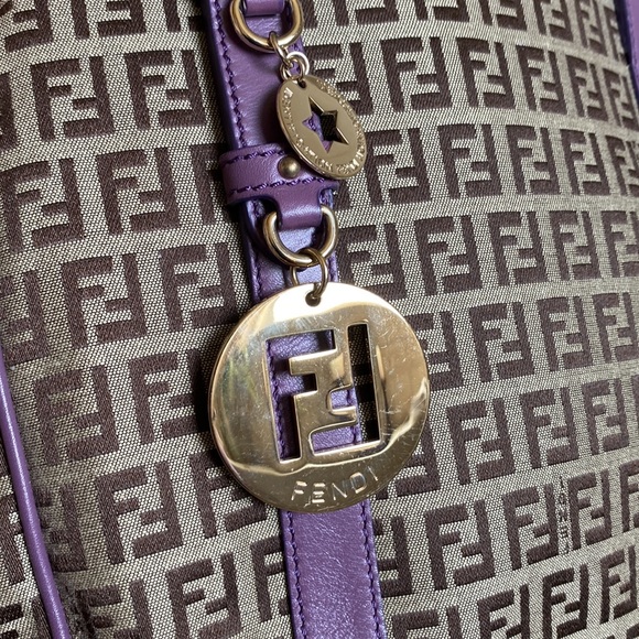 Fendi Purple Superstar Canvas Tote - Picture 5 of 13